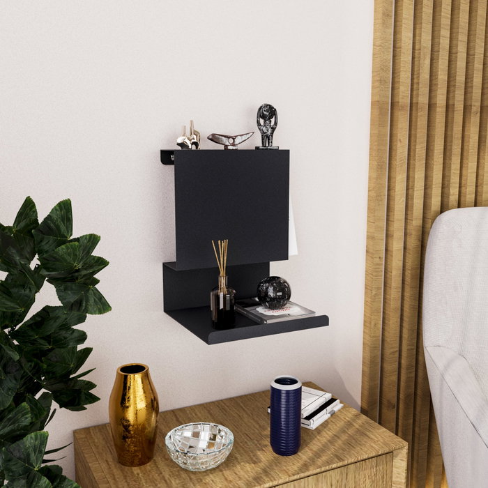 Hanah Home Estantería de pared metálica Negra Hanah Home Estantería de pared metálica Negra